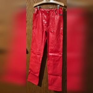 VINTAGE Red Vinyl Rockies Pants